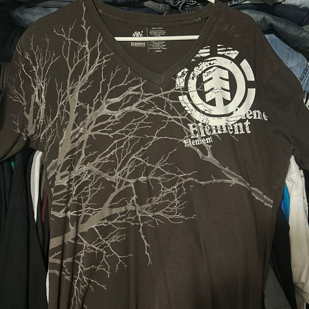 Mens brown Element V-neck shirt size L